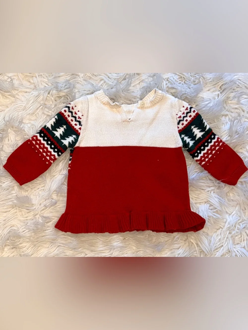 Carter's Holiday sweater Red, White & Green Knit